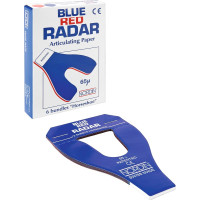 RADAR artikulációs papír - 12 x 12 darab kék / piros, 65 mikron, hajlított RADAR artikulációs papír - 12 x 12 darab kék / piros, 65 mikron, hajlított