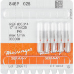 Diamanten 846, gyémántcsiszoló, piros, ISO 025, FG, 5 darab