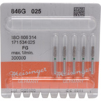 Diamanten 846, gyémántcsiszoló, zöld, ISO 025, FG, 5 darab