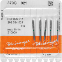 Diamanten 879, gyémántcsiszoló, zöld, ISO 021, FG, 5 darab