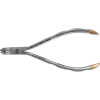 Kieferorthopädie-Zangen - Stück Distalschneider OLS-1115-S,  15 cm, mit langem Griff gebogen und Dangvorrichtung, TC