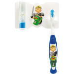 Omni Kinder-Zahnputzset szett, Pharao (1 Wandhalter, 1 Zahnbürste, 1 Sanduhr)