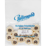 Miniaturbürste Packung 12 Bürsten, Baumwollgarn, Ø 21 mm, unmontiert