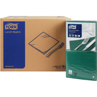 TORK® Soft Lunchservietten (1/4 Falz) - Karton 10 x 150 db dunkelgrün - 477413