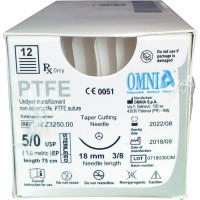 PTFE Nahtmaterial - 12 darabos csomag, 75 cm, Stärke 5/0, 3/8 Kreis, diamantiert, 18 mm - 32.Z3250.00