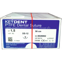 KEYDENT PTFE - 12 darabos csomag, Dental Suture EP 1,5 (USP 4-0), 50 cm, Nadel DS-12 - 8028002 KEYDENT PTFE - 12 darabos csomag, Dental Suture EP 1,5 (USP 4-0), 50 cm, Nadel DS-12 - 8028002