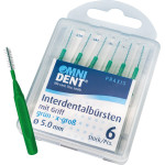 Omni (0,90 mm ¦ 5,0 mm), Fogköztisztító kefe, zöld, hengeres, 6 darab