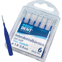 Omni (0,60 mm ¦ 1,8 - 3,8 mm), Fogköztisztító kefe, kék, kónuszos, 6 darab