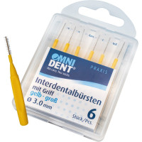 Omni (0,70 mm ¦ 3,0 mm), Fogköztisztító kefe, sárga, hengeres, 6 darab