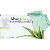 AloeVate Nitrilhandschuhe - 100 darabos csomag, puderfrei, zöld, M - HA800M
