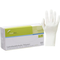 smart Polymer Latexuntersuchungshandschuhe - 100 darabos csomag, púdermentes, fehér, M - 124737