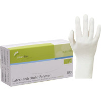 smart Polymer Latexuntersuchungshandschuhe - 100 darabos csomag, púdermentes, fehér, L - 124738