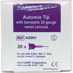 Automix Tips - Packung 20 Stück klar, biegsame Metallkanüle 20 ga - A20N1