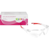 KKD® ANTI-FOG Schutzbrillen NEW-STYLE small - 1 db, átlátszó-piros - 44221