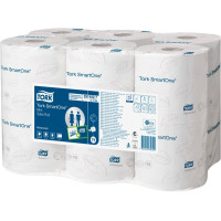 TORK® SmartOne® Mini Toilettenpapier - 12 darabos csomag, 2-lagig, 18 x 13,4 cm, fehér - 472193