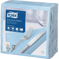 TORK® Soft Dinnerservietten - Karton 12 x 100 db 3-lagig, hellblau - 477913