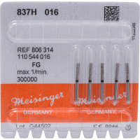 Diamanten 837L, gyémántcsiszoló, fekete, ISO 016, FG, 5 darab