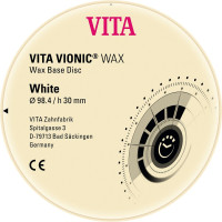 VITA VIONIC® WAX - fehér darab, átmérője 98,4 mm, 30 mm-es H
