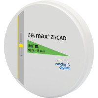 IPS e.max® ZirCAD MT - Stück Ø 98,5 mm H 18 mm, BL MT - 686868