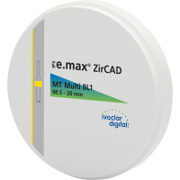 IPS e.max® ZirCAD MT Multi - Stück Multi Ø 98,5 mm H 20 mm, BL1 MT - 686884