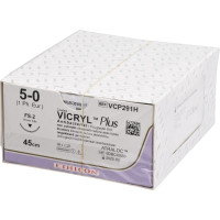 VICRYL™ Plus - 36 darabos csomag, ungefärbt, 45 cm, FS2, USP 5-0, Stärke 1 - VCP291H