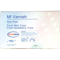 GC MI Varnish -  Intro Packung 10 x 0,50 ml (Erdbeere, Minze), 20 Einmalpinsel