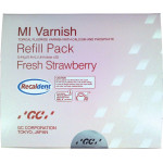 GC MI Varnish - Packung 35 x 0,4 ml Erdbeere, 50 Einmalpinsel