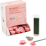 GC MI Varnish - Clinic Packung 100 x 0,50 ml (Erdbeere, Minze), 100 Einmalpinsel