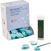 GC MI Varnish - Clinic Packung 100 x 0,50 ml Erdbeere, 100 Einmalpinsel