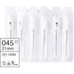 Omni (21 mm) (ISO 45), K-reszelő (kézzel), Fogantyú - műanyag ISO 45 sterilizálható 200°C-ig, ISO színkódolt, Nemesacél, 21 mm, 6 darab