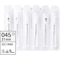 Omni (21 mm) (ISO 45), K-reszelő (kézzel), Fogantyú - műanyag ISO 45 sterilizálható 200°C-ig, ISO színkódolt, Nemesacél, 21 mm, 6 darab