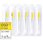 Omni (21 mm) (ISO 50), K-reszelő (kézzel), Fogantyú - műanyag ISO 50 sterilizálható 200°C-ig, ISO színkódolt, Nemesacél, 21 mm, 6 darab