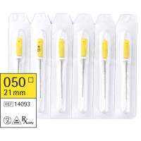 Omni (21 mm) (ISO 50), K-reszelő (kézzel), Fogantyú - műanyag ISO 50 sterilizálható 200°C-ig, ISO színkódolt, Nemesacél, 21 mm, 6 darab