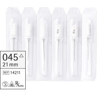 Omni (21 mm) (ISO 45), K-Fúró, Fogantyú - műanyag ISO 45 sterilizálható 200°C-ig, ISO színkódolt, Nemesacél, 21 mm, 6 darab