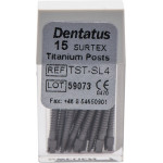 Classic Surtex Titan Wurzelstifte - Packung 15 Stück 17 mm, Ø 1,5 mm, Größe 4 - TST-SL4