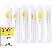 Omni (21 mm) (ISO 50), Hedström reszelő, Fogantyú - műanyag ISO 50 sterilizálható 200°C-ig, ISO színkódolt, Nemesacél, 21 mm, 6 darab