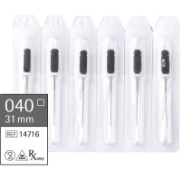 Omni (31 mm) (ISO 40), K-reszelő (kézzel), Fogantyú - műanyag ISO 40 sterilizálható 200°C-ig, ISO színkódolt, Nemesacél, 31 mm, 6 darab