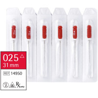 Omni (31 mm) (ISO 25), K-Fúró, Fogantyú - műanyag ISO 25 sterilizálható 200°C-ig, ISO színkódolt, Nemesacél, 31 mm, 6 darab