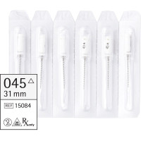 Omni (31 mm) (ISO 45), K-Fúró, Fogantyú - műanyag ISO 45 sterilizálható 200°C-ig, ISO színkódolt, Nemesacél, 31 mm, 6 darab
