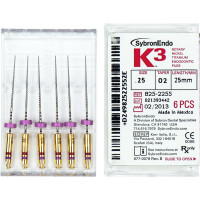 K3 NiTi-Feilen gyökércsatorna tágító, ISO 025, Taper.02, 25 mm, 6 darab