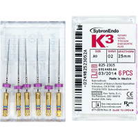 K3 NiTi-Feilen gyökércsatorna tágító, ISO 030, Taper.02, 25 mm, 6 darab