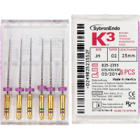 K3 NiTi-Feilen gyökércsatorna tágító, ISO 035, Taper.02, 25 mm, 6 darab