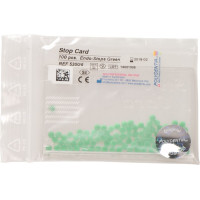 Stop Card + Dispenser, (3,5 x 1 mm), Endo stops, zöld, Szilikon, 100 darab
