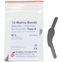Matrizenbänder nach Nyström Type 8 - 12 darabos csomag, dünn, Nr. 6 - 41751 Matrizenbänder nach Nyström Type 8 - 12 darabos csomag, dünn, Nr. 6 - 41751