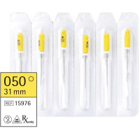 Omni (31 mm) (ISO 50), Hedström reszelő, Fogantyú - műanyag ISO 50 sterilizálható 200°C-ig, ISO színkódolt, Nemesacél, 31 mm, 6 darab