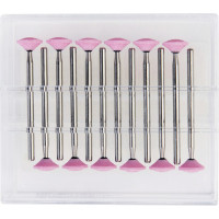 Csiszoló (Fém) (734), Kézidarab (HP, Ø 2,35 mm, ISO 104, 44,5 mm) ISO 90 Lencse, közepes, Nemeskorund - Kerámia, 30.000 f/p, 12 darab