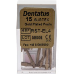 Classic Surtex vergoldete Wurzelstifte - Packung 15 Stück 14,2 mm, Ø 1,5 mm, Größe 4 - RST-EL4