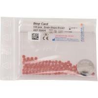 Stop Card + Dispenser, (3,5 x 1 mm), Endo stops, sötét piros, barna, Szilikon, 100 darab