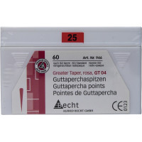 Guttapercha-csúcs (4 %) (ISO 25), ISO 25 rózsaszín, Guttapercha, 4%, 60 darab Guttapercha-csúcs (4 %) (ISO 25), ISO 25 rózsaszín, Guttapercha, 4%, 60 darab
