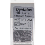 Classic Surtex Titan Wurzelstifte - Packung 15 Stück 7,8 mm, Ø 1,5 mm, Größe 4 - TST-S4